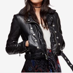 Free People Black Leather Jacket
